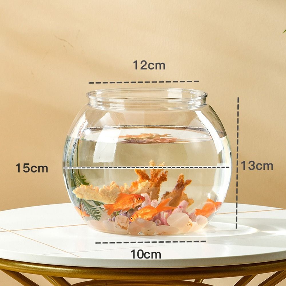 Aquarium Fish Jar - Home Decor Clear Transparent Round Fish